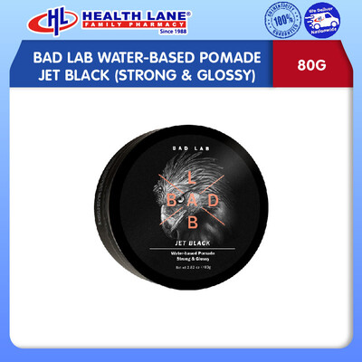 BAD LAB WATER-BASED POMADE JET BLACK (STRONG & GLOSSY) 80G